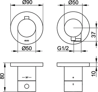 Keuco THM Set UP Edition 400 51553, 2-W m.Schlauchan. verchr. – Bild 2