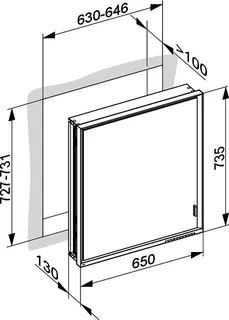Keuco SPS R. Lumos 14331, o. Ablagef. EB Ans.l. 650x735x130mm si-elox. – Bild 3