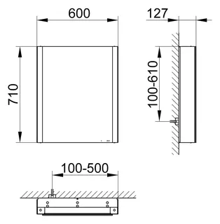 Keuco SPS Somaris 14501, Ans.li. VB 600x710x128mm verspgl. – Bild 2