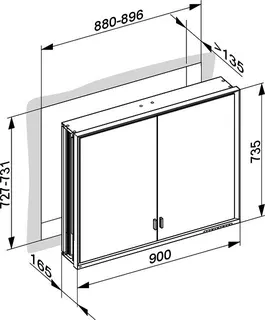 Keuco SPS R. Lumos 14313, ohne Ablagef., Einbau, silb-elox., 900x735x165mm – Bild 3