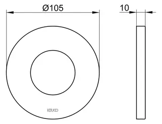 Keuco Wandrosette IXMO 59556 f.Ab-u.Umstellv., rd. 105mm D sw – Bild 2
