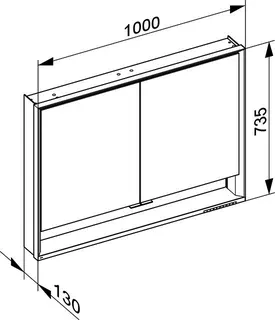 Keuco SPS R. Lumos 14324, m. Ablagef. VB 1000x735x130mm si-elox. – Bild 3