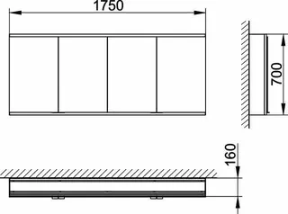 Keuco Royal Modular 2.0 SPS, bel. 80041, Vorb,4Steckd,sb-elox,1750x700x160mm – Bild 2