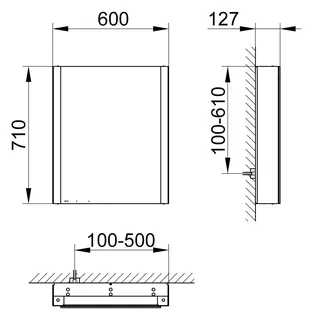 Keuco SPS Somaris 14501, Ans.li. VB 600x710x128mm verspiegelt – Bild 2