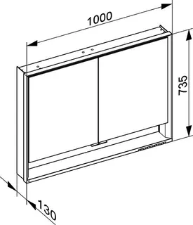 Keuco SPS R. Lumos 14324, m. Ablagef. VB m.Hzg. 1000x735x130mm si-elox. – Bild 3