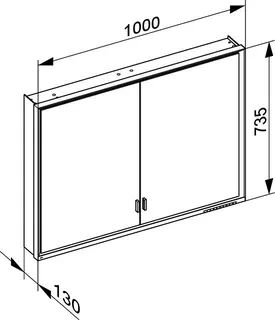 Keuco SPS R. Lumos 14324, o. Ablagef. VB 1000x735x130mm si-elox. – Bild 3