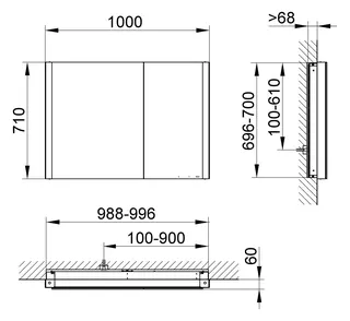 Keuco SPS Somaris 14512, m.Hzg. EB 800x710x115mm Eiche wild ws – Bild 2