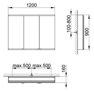 Keuco Royal Modular 2.0 SPS, bel. 80031, Vorb,2Steckd,sb-elox,1200x900x160mm – Bild 2