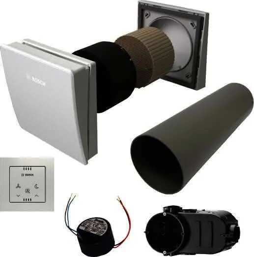 BOSCH Paket dezentr. Lüftung BOPA VE301 2 x V3000D 55/K, CV30H, LNU12, LUP4, LMK
