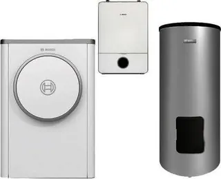 BOSCH Luftwärmepumpen-Paket BOPA CS745 CS7400iAW 5 OR-S, AWE9, WH 290LP1, CR11H