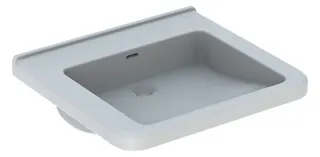 Geberit Renova Comfort Square Waschtisch barrierefrei 60x55cm, ohne Hahnloch, mit Überlauf, weiß