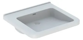 Geberit Renova Comfort Square Waschtisch barrierefrei 60x55cm, ohne Hahnloch, mit Überlauf, weiß – Bild 2