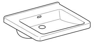 Geberit Renova Comfort Square Waschtisch barrierefrei 60x55cm, ohne Hahnloch, mit Überlauf, weiß – Bild 4
