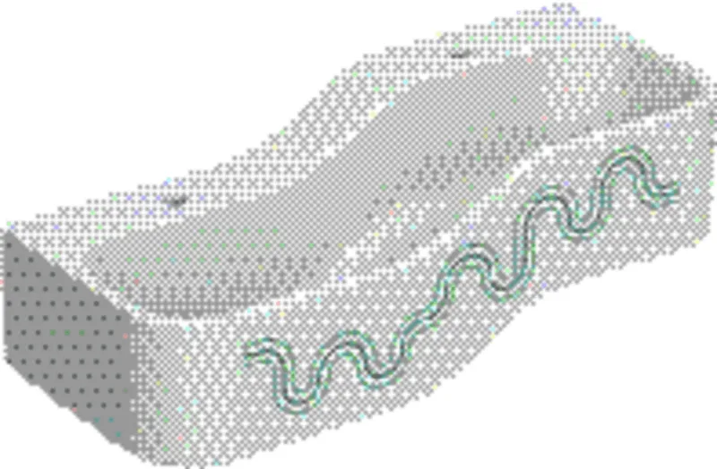 Geberit Bambini Spiel-/Waschlandschaft B:90cm 2 Waschpl., tieferes B links, 2 Hahnloch, grün