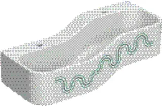 Geberit Bambini Spiel-/Waschlandschaft B:90cm 2 Waschpl., tieferes B links, 2 Hahnloch, grün