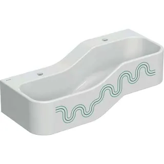 Geberit Bambini Spiel-/Waschlandschaft B:90cm 2 Waschpl., tieferes B links, 2 Hahnloch, grün – Bild 2