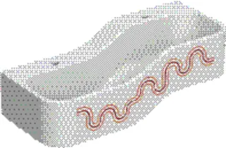 Geberit Bambini Spiel-/Waschlandschaft B:90cm 2 Waschpl., tieferes B links, 2 Hahnloch, rot