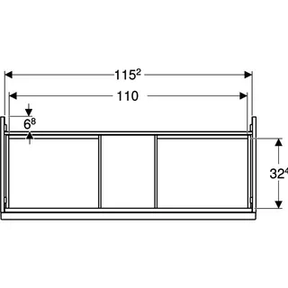 Waschtisch-US 1184x541x475mm design4YOU, lava matt – Bild 4
