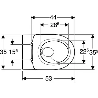 Geberit Acanto Set WWC m. WC-Sitzring, Tiefsp TFlush, geschl.Fo, T:53cm, KeraTect – Bild 5