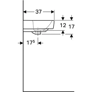Geberit Renova Compact Waschtisch, 60x37cm mit Hahnloch, ohne Überlauf, weiß – Bild 4