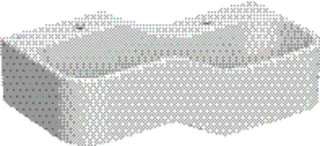 Geberit Bambini Spiel-/Waschlandschaft B:90cm 2 Waschpl., tieferes B rechts, 2 Hahnloch, weiß – Bild 2