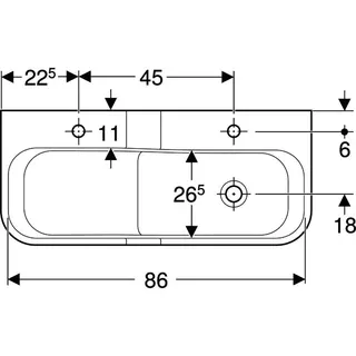 Geberit Bambini Spiel-/Waschlandschaft B:90cm 2 Waschpl., tieferes B rechts, 2 Hahnloch, rot – Bild 5