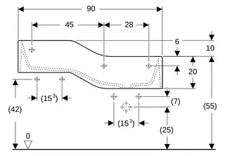 Geberit Bambini Spiel-/Waschlandschaft B:90cm 2 Waschpl., tieferes B rechts, ohne Hahnloch, weiß – Bild 3