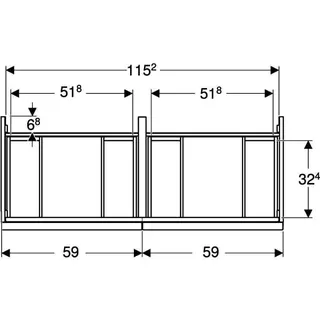 DWT-US 1184x541x475mm design4YOU, Eiche – Bild 4