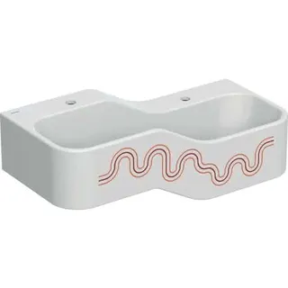 Geberit Bambini Spiel-/Waschlandschaft B:90cm 2 Waschpl., tieferes B rechts, 2 Hahnloch, rot – Bild 2