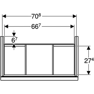 Waschtisch-US 740x535x415mm, verkürzt design4YOU, Nussbaum – Bild 5