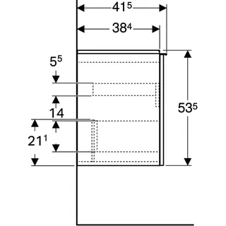 Waschtisch-US 740x535x415mm, verkürzt design4YOU, Nussbaum – Bild 4