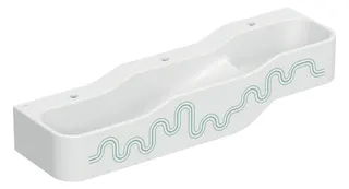 Geberit Bambini Spiel/Waschlandschaft B:140cm 3 Waschpl., tieferes B links, 3 Hahnloch, grün