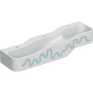 Geberit Bambini Spiel/Waschlandschaft B:140cm 3 Waschpl., tieferes B links, 3 Hahnloch, blau