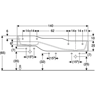 Geberit Bambini Spiel/Waschlandschaft B:140cm 3 Waschpl., tieferes B rechts, 3 Hahnloch, weiß – Bild 5