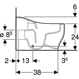 Geberit Bambini SWC f. Kleinkinder Tiefspüler Rimfree, H:24cm, Rimfree, weiß, KeraTect – Bild 4