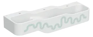 Geberit Bambini Spiel/Waschlandschaft B:140cm 3 Waschpl., tieferes B rechts, 3 Hahnloch, grün