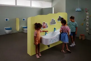 Geberit Bambini SWC für Kinder, Tiefspüler Rimfree, H:30cm, weiß – Bild 5