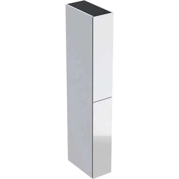 Geberit Hochschrank mit zwei Auszügen 24x180x48cm, weiß hgl./Glas weiß