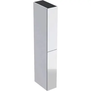 GE Hochschrank mit zwei Auszügen 24x180x48cm, weiß hgl./Glas weiß