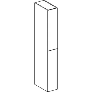 Geberit Hochschrank mit zwei Auszügen 24x180x48cm, weiß hgl./Glas weiß – Bild 3
