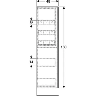 Geberit Hochschrank mit zwei Auszügen 24x180x48cm, Eiche – Bild 4