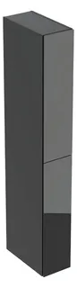 GE Hochschrank mit zwei Auszügen 24x180x48cm, lava matt/Glas lava