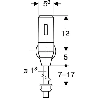 Geberit DrSp. f. Urinal mit elektron. Spül IR Batteriebetrieb, Aufputz – Bild 4