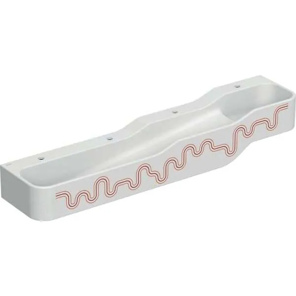 Geberit Bambini Spiel/Waschlandschaft B:180cm 4 Waschpl., tieferes B links, 4 Hahnloch, rot