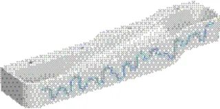 Geberit Bambini Spiel/Waschlandschaft B:180cm 4 Waschpl., tieferes B links, 4 Hahnloch, blau
