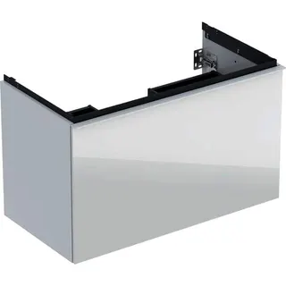 Waschtisch-US 888x541x475mm design4YOU, K: weiß hgl, F: Glas weiß – Bild 2