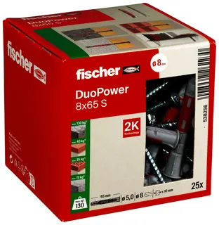 Dübel DuoPower 8x65 S LD Paket mit 25 Stück