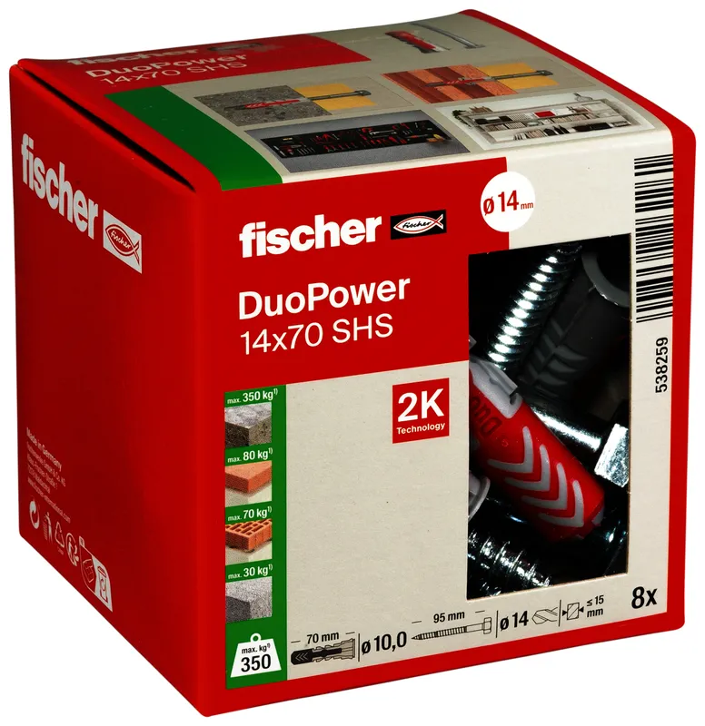 Dübel DuoPower 14x70 S LD Paket mit 8 Stück