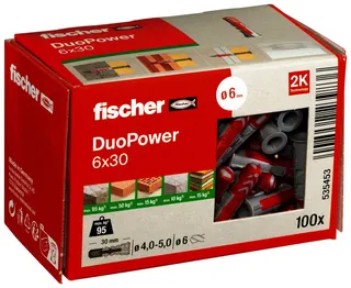 Dübel DuoPower 6x30 LD Paket mit 100 Stück – Bild 2