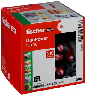 Dübel DuoPower 10x50 LD Paket mit 50 Stück – Bild 2